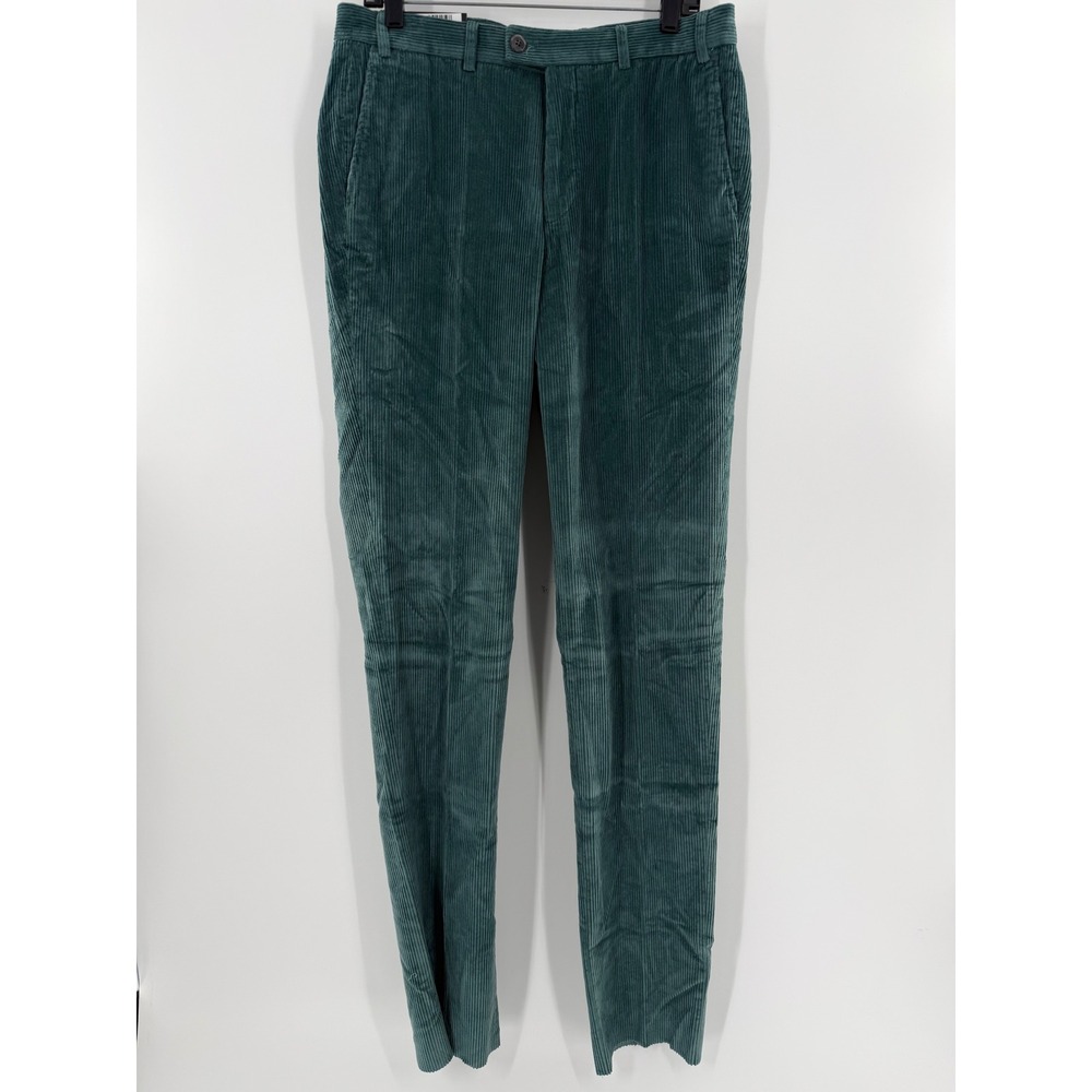 Hiltl Dayne So Corduroy Pants Mens 33 Sea Green Teal Wide Wale Trousers 21818/70